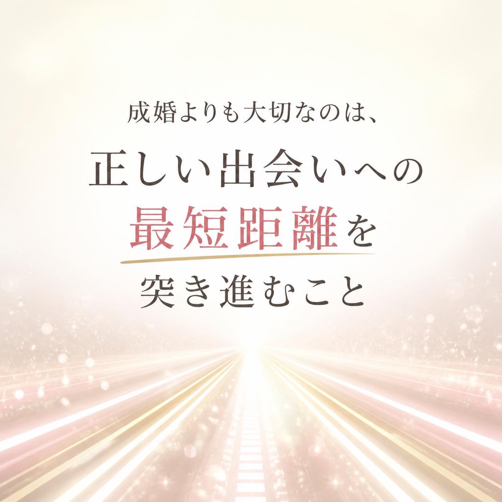 成婚よりも大切なのは、正しい出会いへの最短距離を突き進むこと