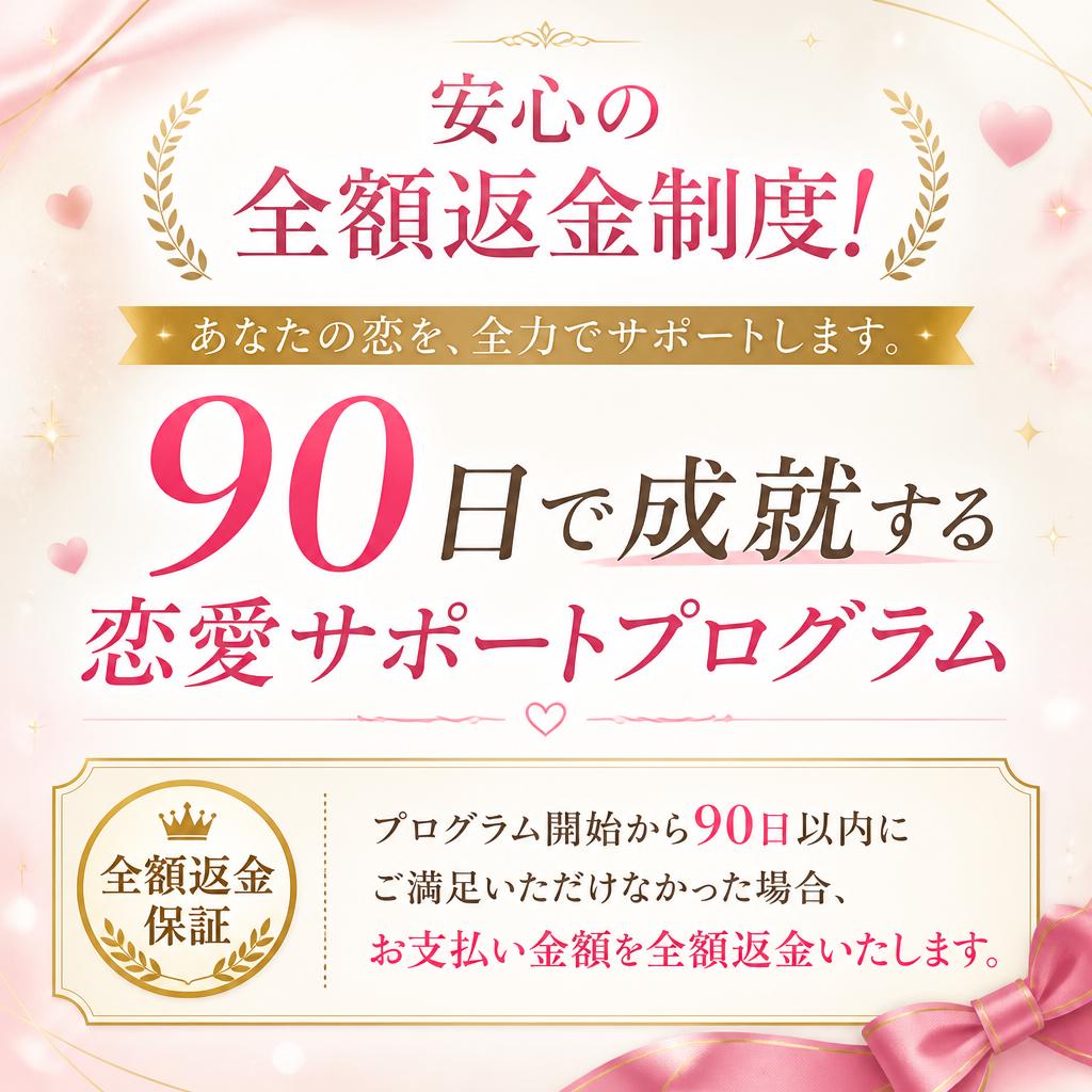 安心の全額返金制度！90日で成就する恋愛サポートプログラム