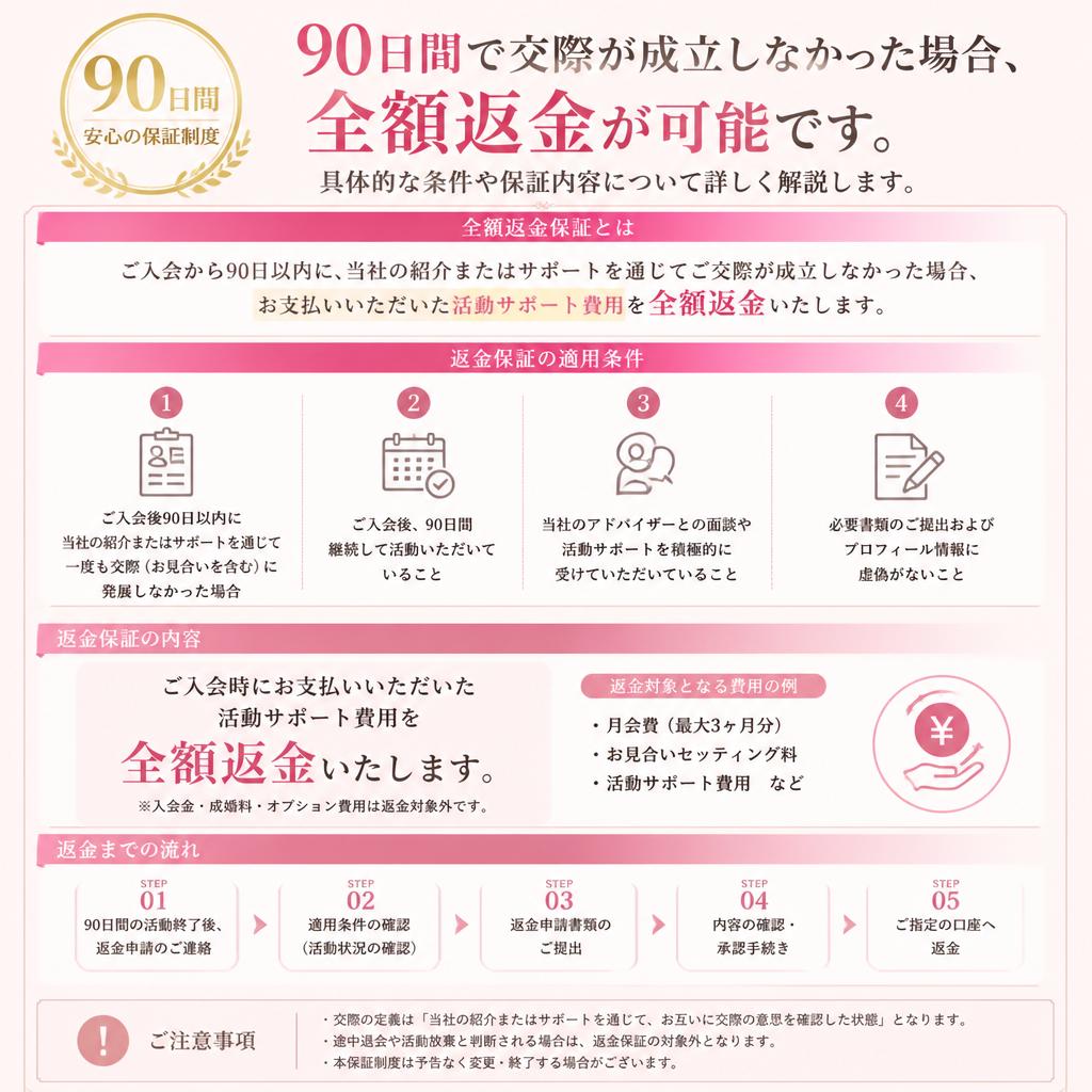 全額返金保証の安心感